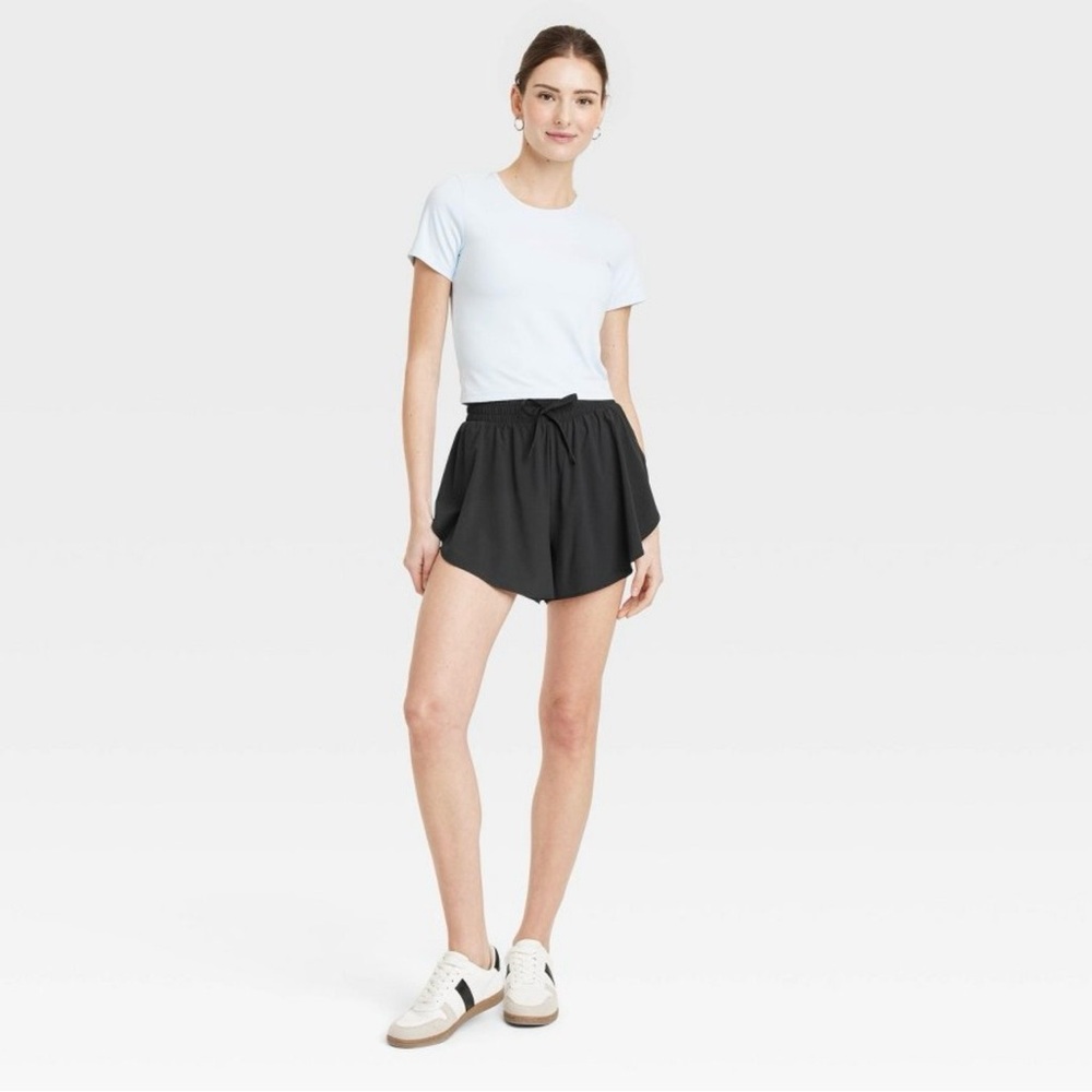 All In Motion Navy Blue High-Rise Flutter Shorts - Picture 5 of 6